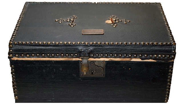 black alms box