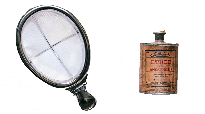 Ether bottle and face mask